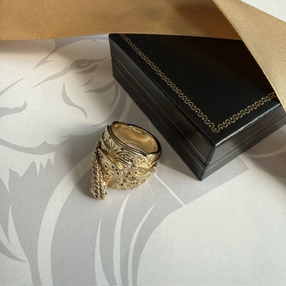 9ct Gold Saddle Ring Solid Gold Mans Ring
