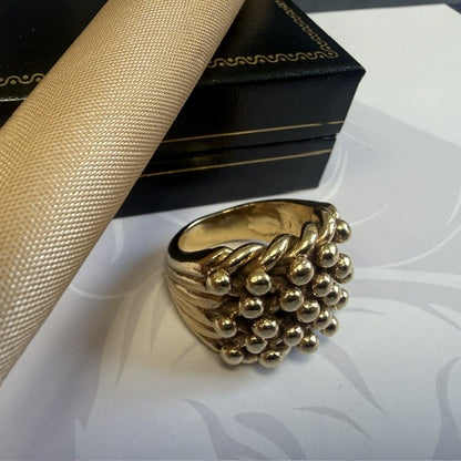 9ct Gold Men's Keeper Ring 5 Row Solid Gold