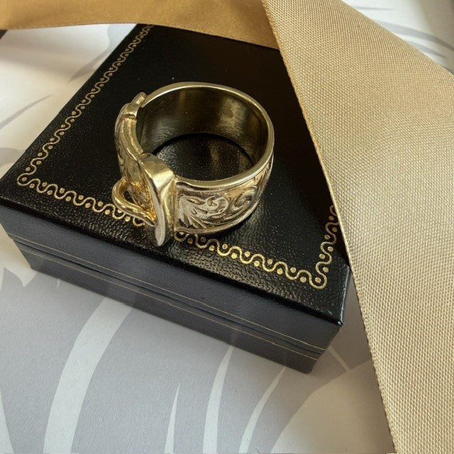 9ct Gold Buckle Ring Solid Gold Buckle Ring