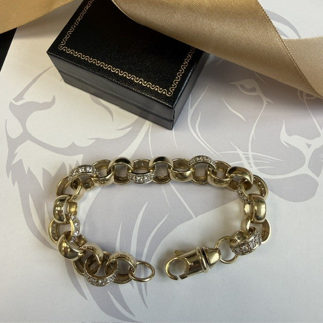 9ct Gold Heavy Gents Belcher Bracelet - 9.5 Inch
