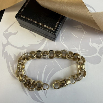 9ct Gold Heavy Gents Belcher Bracelet - 9.5 Inch