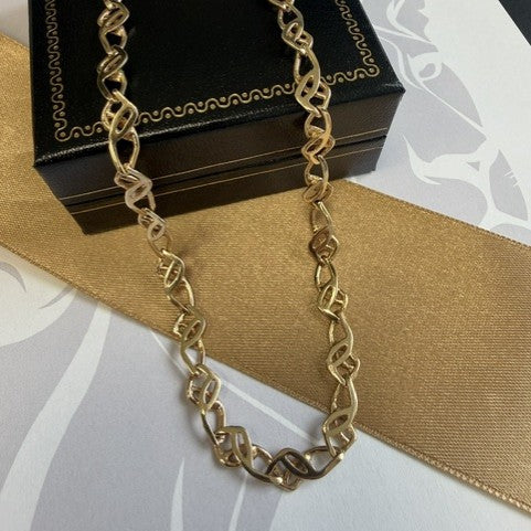 9ct Yellow Gold Celtic Link Solid Gold Chain - 18 Inch