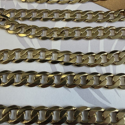 9ct Yellow Gold Curb Chain Solid Gold Curb Necklace - 28 Inch