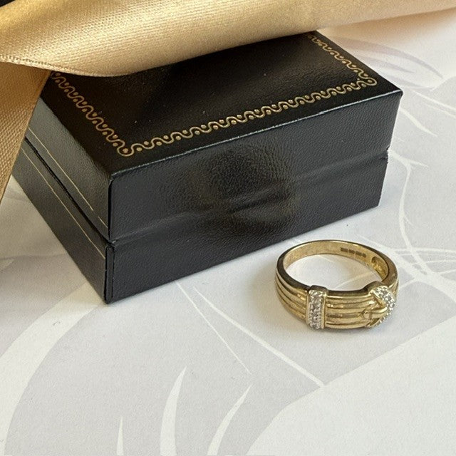 9ct Gold Buckle Ring Solid