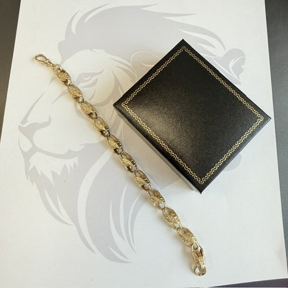 9ct Gold Tulip Bracelet Solid Gold Bracelet - 7.5 Inch