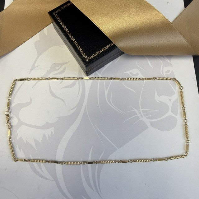 9ct Yellow Gold Fancy Link Chain Solid Gold Necklace - 19 Inch