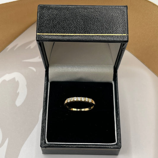 14ct Yellow Gold Cubic Zirconia Half Eternity Ring