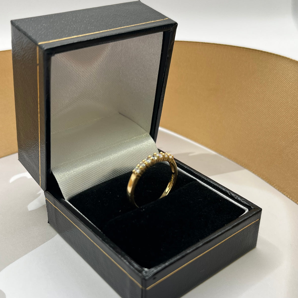 14ct Yellow Gold Cubic Zirconia Half Eternity Ring – view 3
