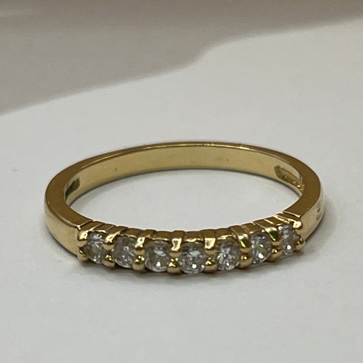 14ct Yellow Gold Cubic Zirconia Half Eternity Ring – view 4