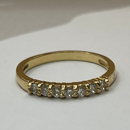 14ct Yellow Gold Cubic Zirconia Half Eternity Ring – view 4