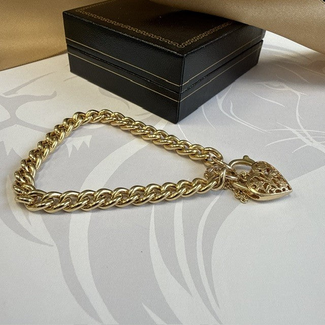 9ct Gold Charm Bracelet Gold Bracelet - 7 Inch