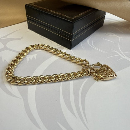 9ct Gold Charm Bracelet Gold Bracelet - 7 Inch