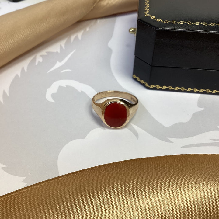 9ct Yellow Gold Carnelian Signet Ring