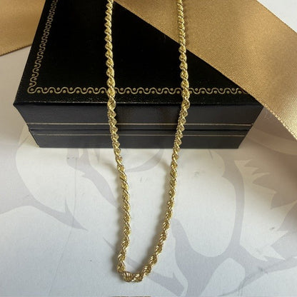 9ct Gold Rope Chain Solid Gold - 18 Inch