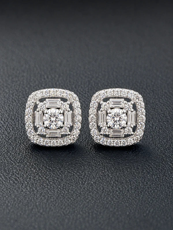 925 sterling silver cz stud earrings