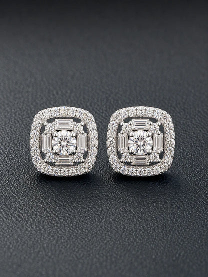 925 sterling silver cz stud earrings