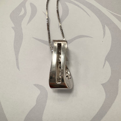 18ct White Gold Diamond Set Pendant Necklace - 18 Inch – view 3