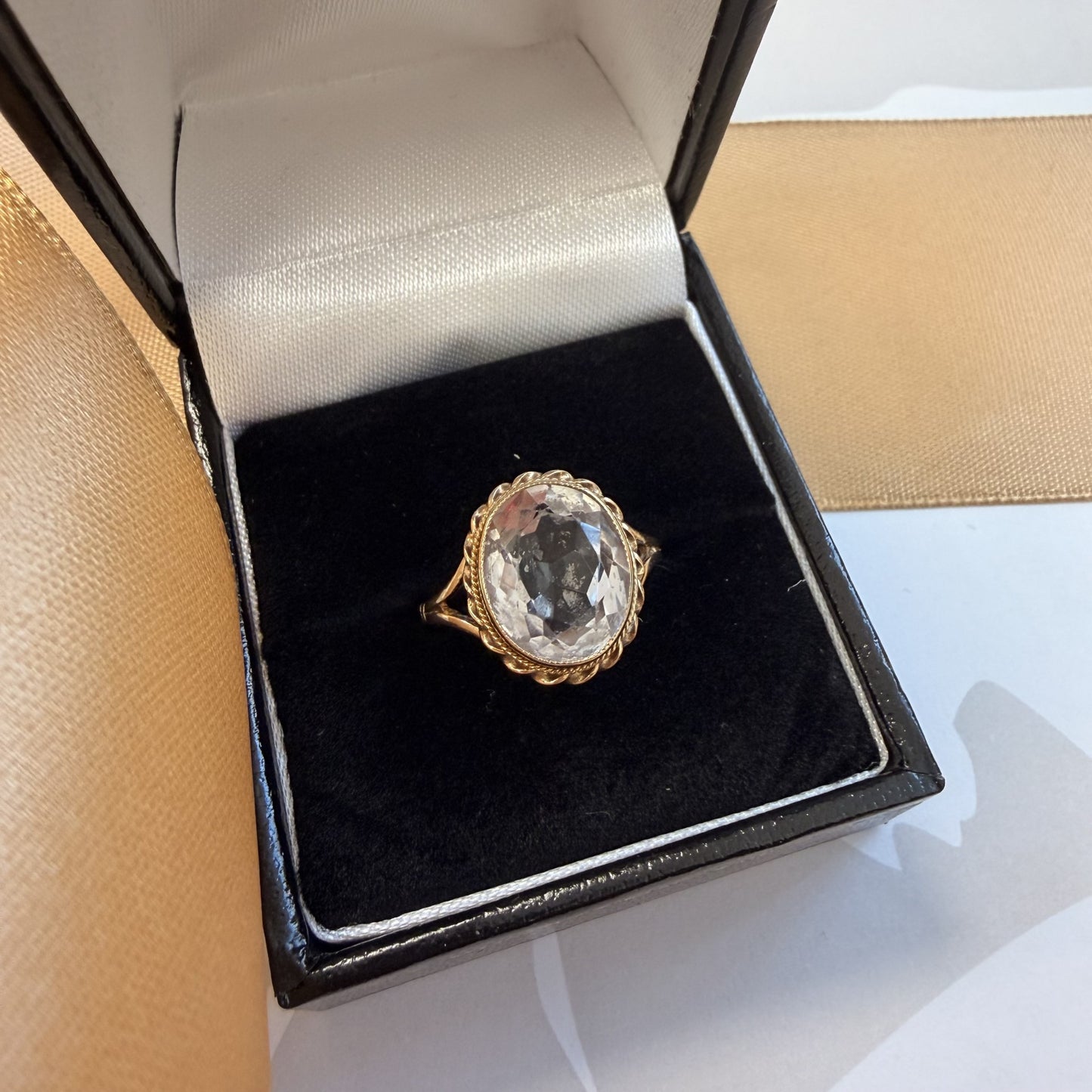 9ct Yellow Gold Pale Amethyst Statement Ring
