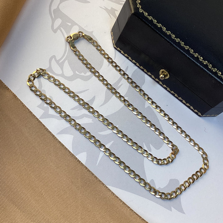 9ct Yellow Gold Curb Chain - 18 Inch