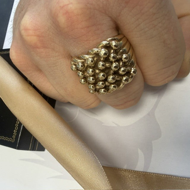 9ct Gold Men's Keeper Ring 5 Row Solid Gold