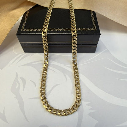 9ct Gold Cuban Chain Man's Solid Gold Chain - 18 Inch