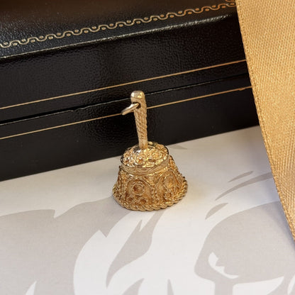 9ct Gold Ornate Bell Pendant