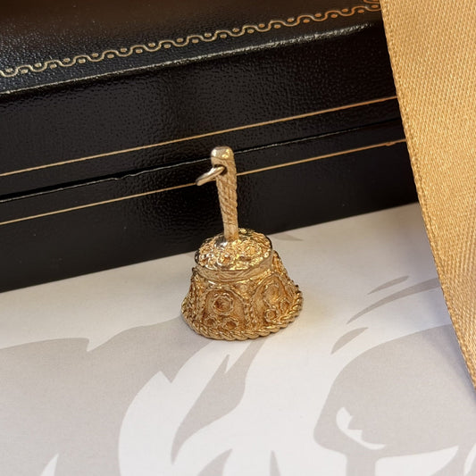 9ct Gold Ornate Bell Pendant