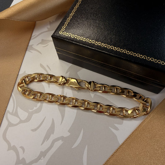 9ct Yellow Gold Mariner Bracelet - 8 Inch