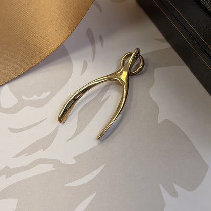 9ct Gold Wishbone Pendant