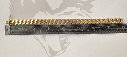 9ct Yellow Gold Curb Bracelet Solid Gold - 8 Inch
