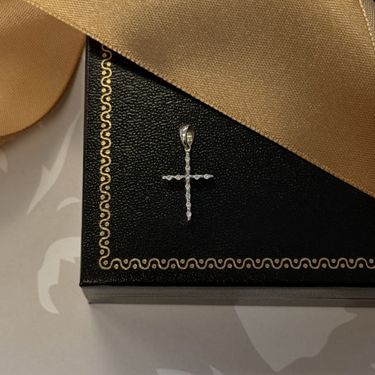 18ct White Gold Diamond Cross Pendant