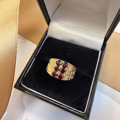 9ct Yellow Gold Five-Stone Ruby Ring