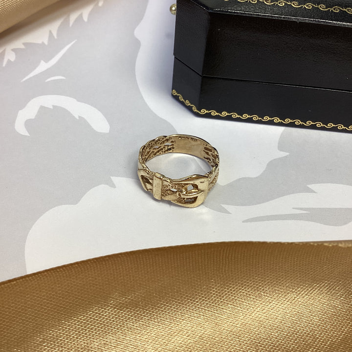 9ct Yellow Gold Buckle Ring