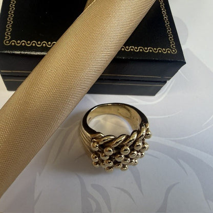 9ct Gold Men's Keeper Ring 5 Row Solid Gold