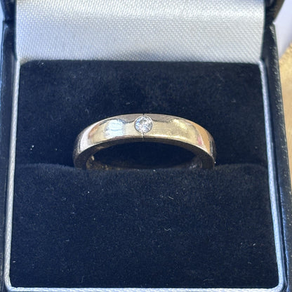 9ct Gold Single Diamond Flush Set Ring