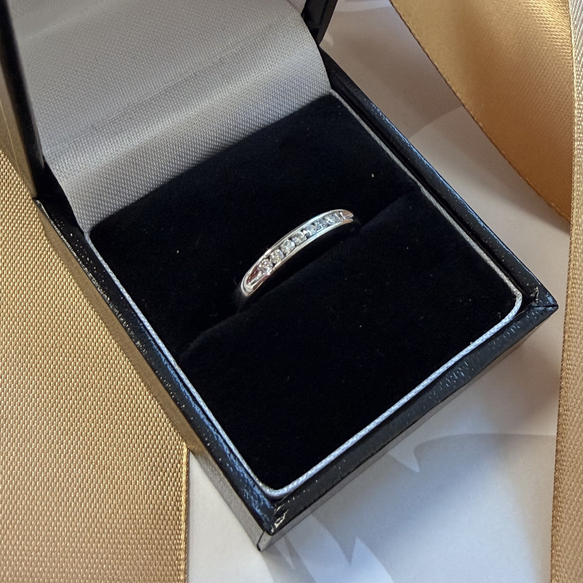 9ct White Gold Diamond Half Eternity Ring