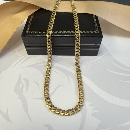 9ct Gold Cuban Chain Man's Solid Gold Chain - 18 Inch