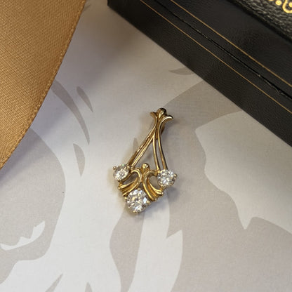 9ct Gold Three-Stone CZ Pendant