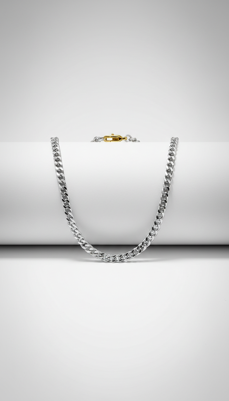 Sterling silver fine chain necklace