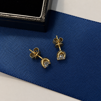 Yellow Gold 1.00ct Diamond Stud Earrings – G/SI Round Brilliant Cut Solitaire Earrings