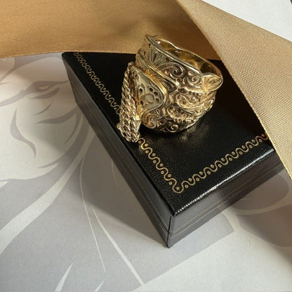 9ct Gold Saddle Ring Solid Gold Mans Ring