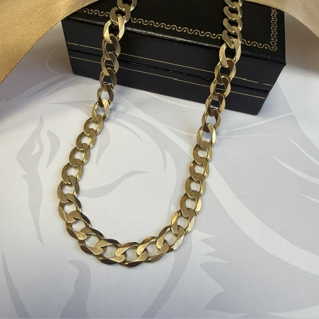 9ct Curb Chain Solid Gold - 24 Inch