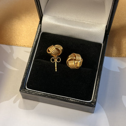 18ct Yellow Gold Knot Stud Earrings