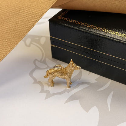 9ct Yellow Gold German Shepherd Dog Charm Pendant