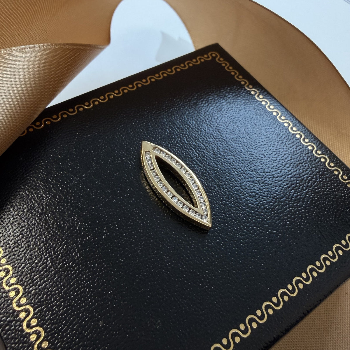 14ct Yellow Gold Diamond Marquise Pendant