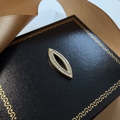 14ct Yellow Gold Diamond Marquise Pendant