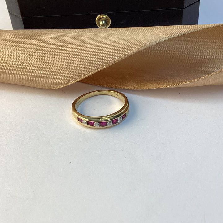 9ct Yellow Gold Ruby and Diamond Eternity Ring