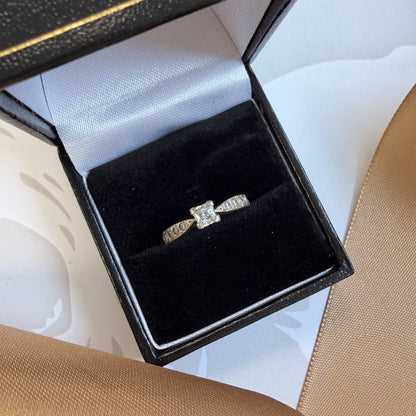9ct White Gold Princess-Cut Diamond Ring
