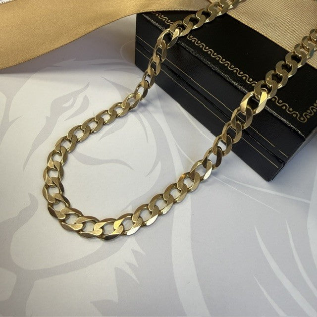 9ct Curb Chain Solid Gold - 24 Inch