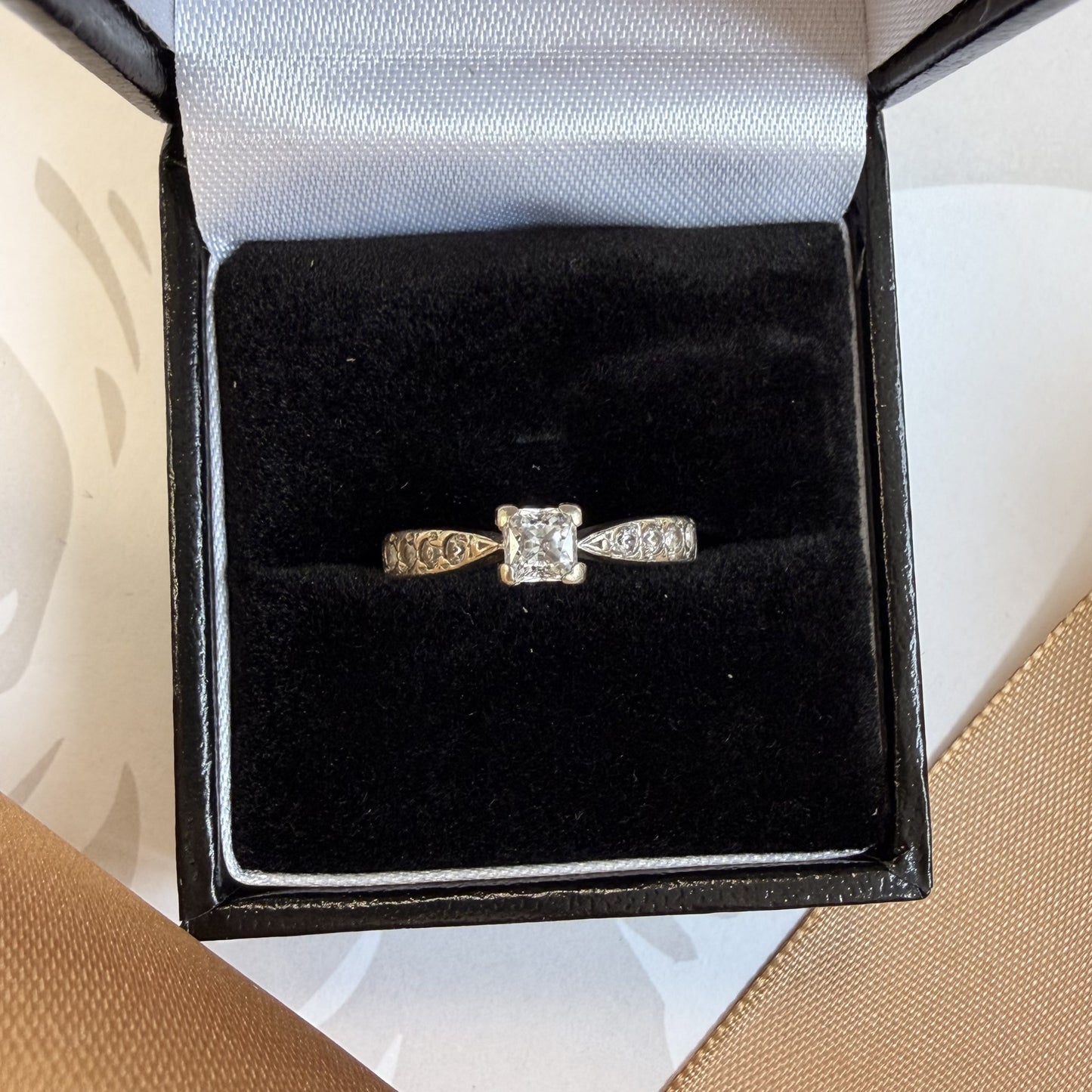 9ct White Gold Princess-Cut Diamond Ring